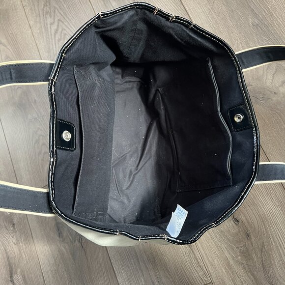 Lands' End Canvas Tote Black Patent Leather Trim - Picture 3 of 9